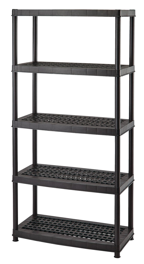 5-Shelf Resin/ Plastic Storage Rack/ Shelving Unit, 36 x 18 x 72-in X0372