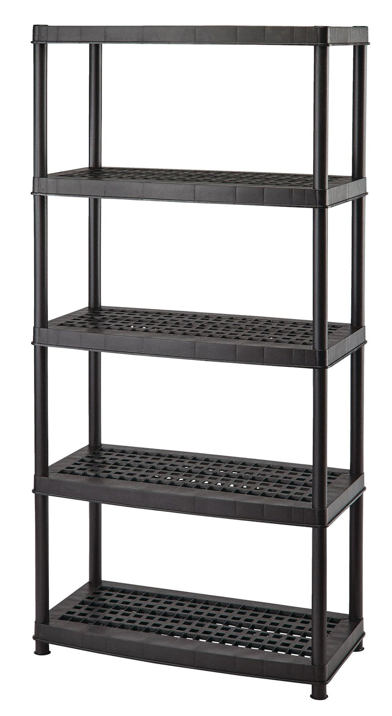 5-Shelf Resin/ Plastic Storage Rack/ Shelving Unit, 36 x 18 x 72-in X0372