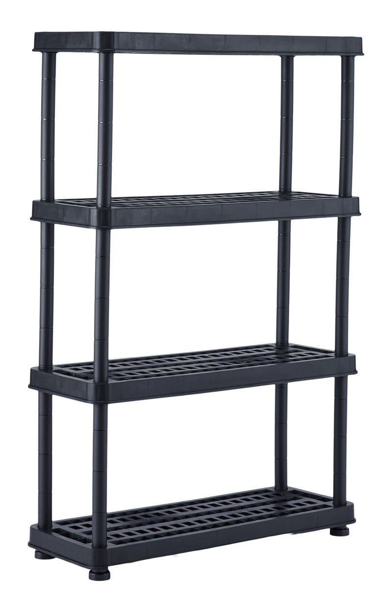 Adjustable 4-Shelf Resin/ Plastic Storage Rack/ Shelving Unit, 36 x 14 x 54.5-in W3085