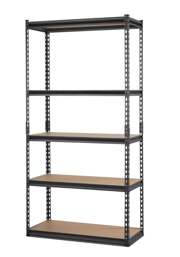 Adjustable 5-Shelf Steel Metal & Wood Storage Rack / Shelving Unit, 36 x 16 x 72-in X5801