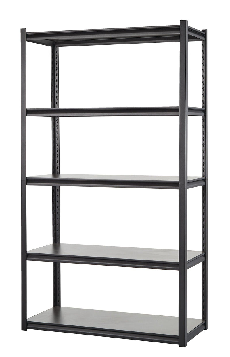 Adjustable 5-Shelf Steel Metal & Wood Storage Rack / Shelving Unit, 41 x 18 x 72-in Y9555