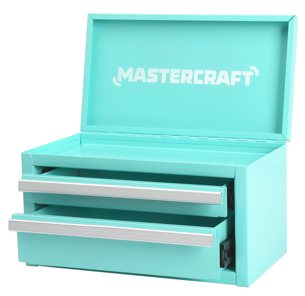 Mini Toolbox with 2 Drawers, Aqua T7336
