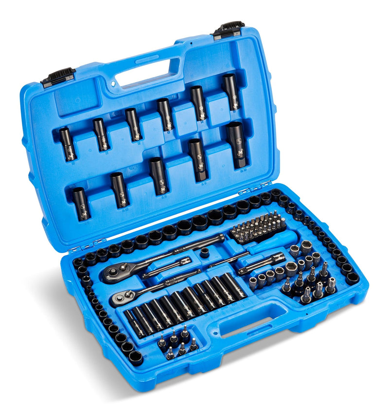 Socket Set, 122-pc, SAE/Metric, CRV, Black Steel Finish G9712