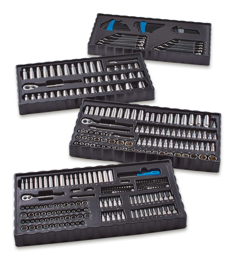 Socket Set, 350-pc, SAE / Metric, CRV, Nickel-Chrome Plating X2087