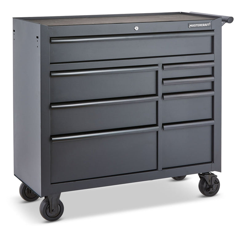 Tool Storage Cabinet, 8 Drawer, 41-in, Black Y9438