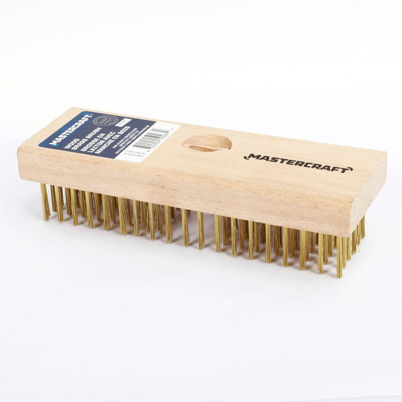 Wood & Brass Wire Block Brush Cleans/Removes Paint, Rust & Dirt From Metal H8410