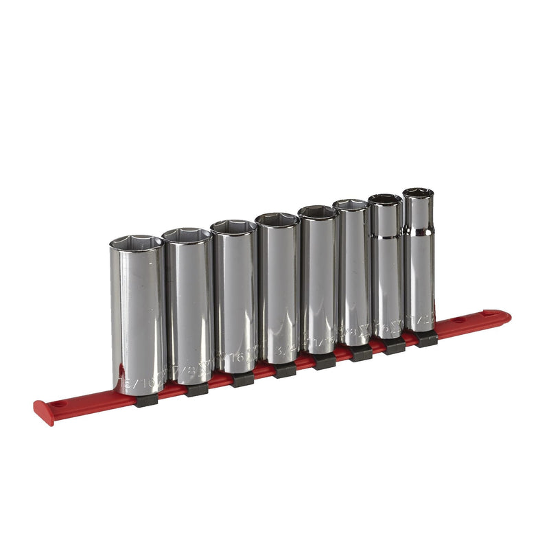 1/2-in Drive 6 Pt. Deep Socket Set, SAE, Nickel-Chrome Plating, 8-pc F5564