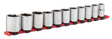 1/2-in Drive 6 Pt. Socket Set, SAE, Nickel-Chrome Plating, 11-pc
