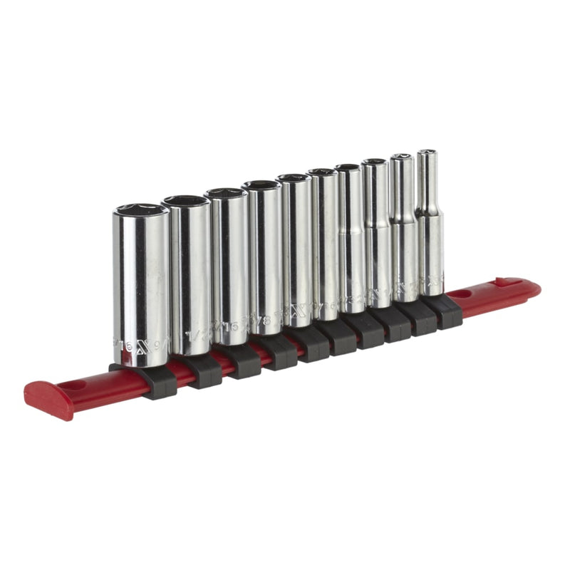 1/4-in Drive Deep Socket Set 10-pc, CRV, Nickel-Chrome Plating S1774