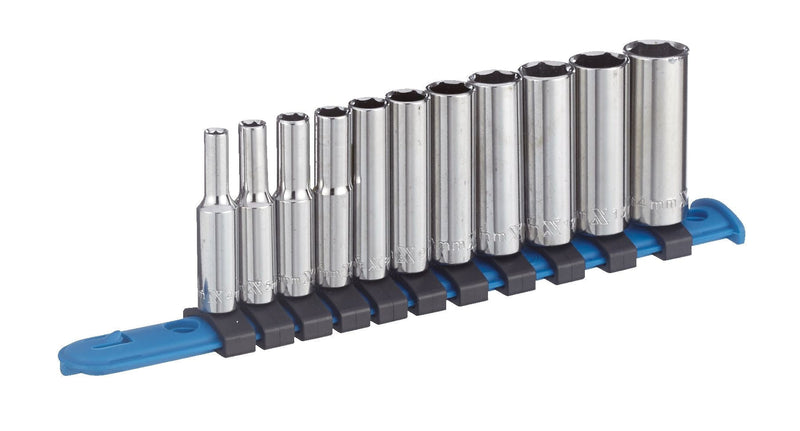 1/4-in Drive Deep Socket Set 11-pc, CRV, Nickel-Chrome Plating P1984