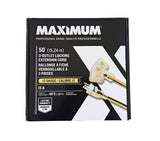 3-Outlet Locking Extension Cord, 50-ft, Yellow/Black