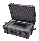 Portable IP67 Waterproof Case/Tool Box with Foam Layers, Black, Large, 22-in