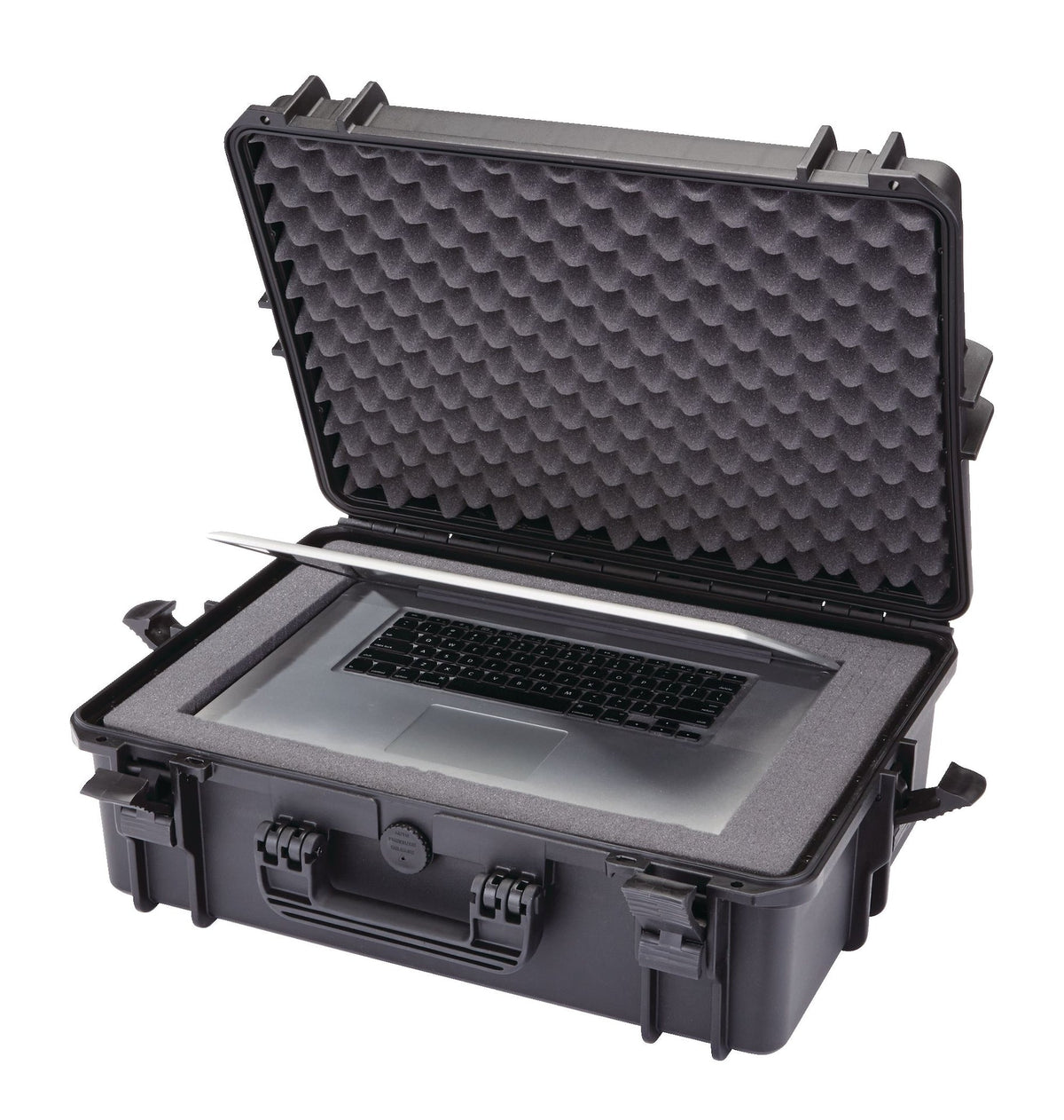 Portable IP67 Waterproof Case/Tool Box with Foam Layers, Black, Large, 22-in