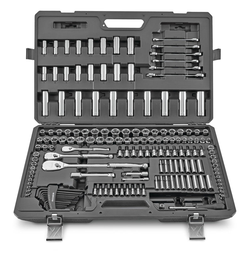 Professional Grade Socket Set, 224-pc, CRV, Nickel-Chrome Plating A5357