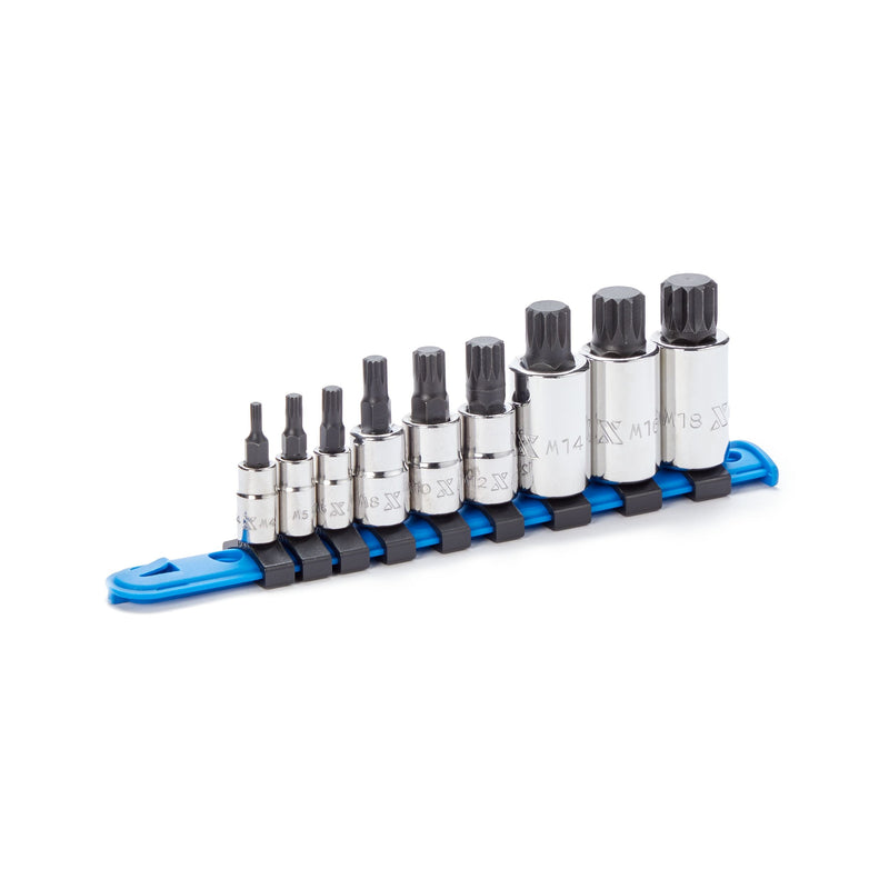 Triple Square Socket Set, Polished Nickel Plating, 9-pc D7756