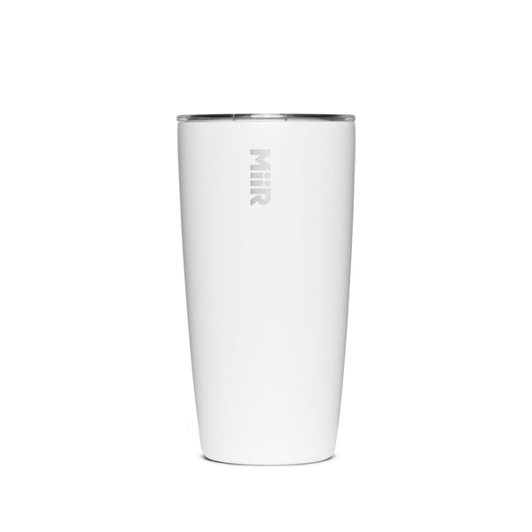 Stainless Steel Insulated Travel Tumbler with Press-Fit Slide Lid, White, 16-oz J9703