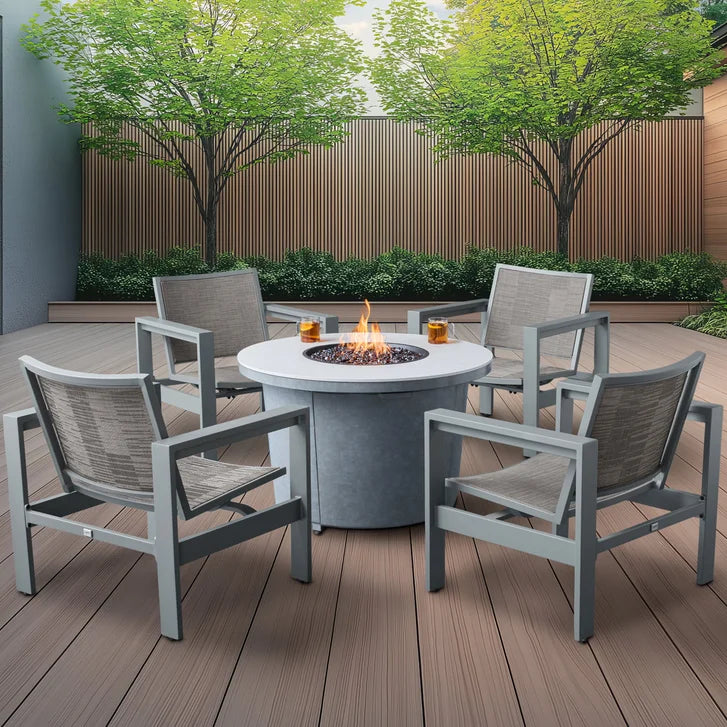 Milo 5-piece Patio Seating Set with Fire Table F8860