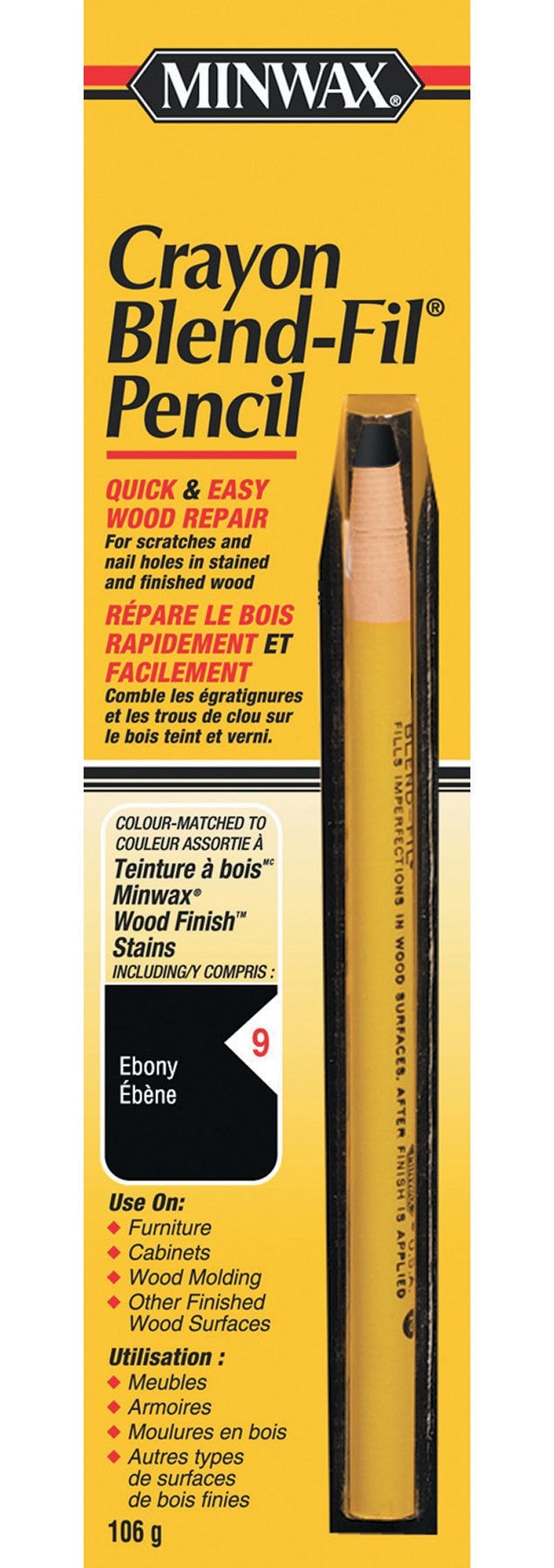 Crayon Blend-Fil Wood Pencil, Ebony P6511