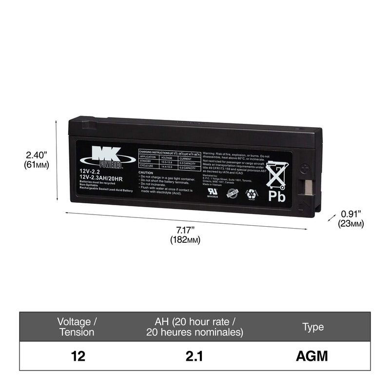 12-Volt 2.3 Ah SLA Battery P5861