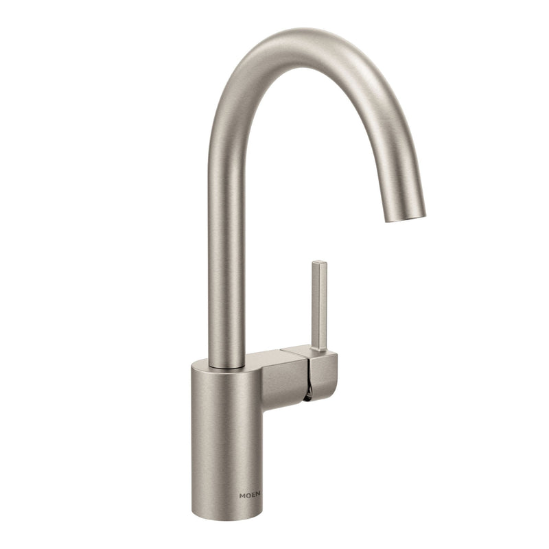 Align Single Handle High Arc Modern Pull Down Sprayer Kitchen Faucet, Stainless Steel T2097