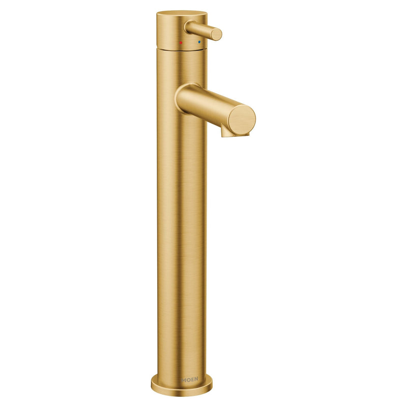 Align Single Handle High Arc Vessel Single Hole Bathroom Sink Faucet, WaterSense Certified, Brushed Gold L0584
