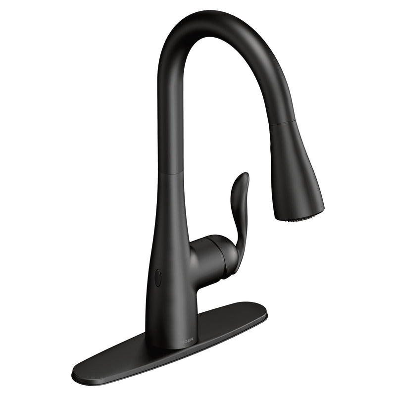 Arbor Single Handle Touchless Pull Down Sprayer Kitchen Faucet with & Power Clean, Matte Black F5030