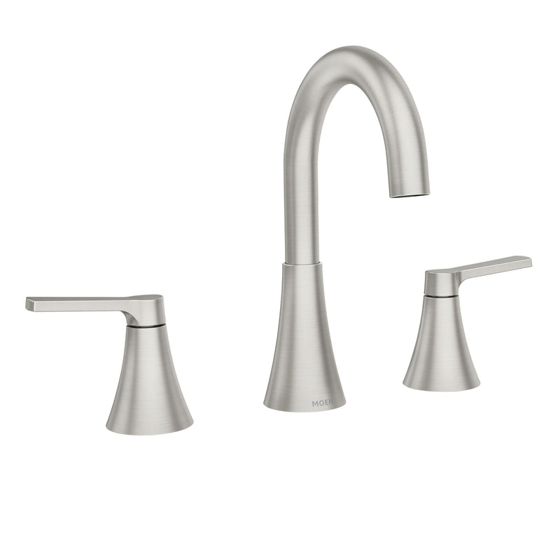 Mikah Double Handle Widespread Bathroom Faucet, Spot-resistant Brushed Nickel S0095