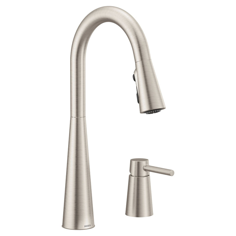 Single Handle High Arc Kitchen Faucet with In-Deck Handle, Stainless Steel J2406