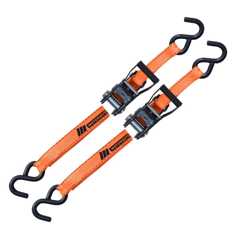 3,000-lb Heavy Duty Ratchet Tie Down Strap, Non-Padded, 1-in x 10-ft, 2-pk E7102