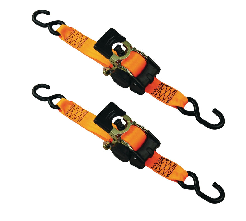 3,300-lb Retractable Heavy-Duty Ratchet Tie Down Straps, 2-in x 10-ft, 2-pk A2544