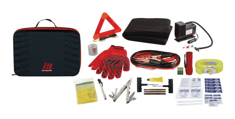 Premium Auto Safety Kit with Booster Cables, Air Compressor and Tow Strap K2047