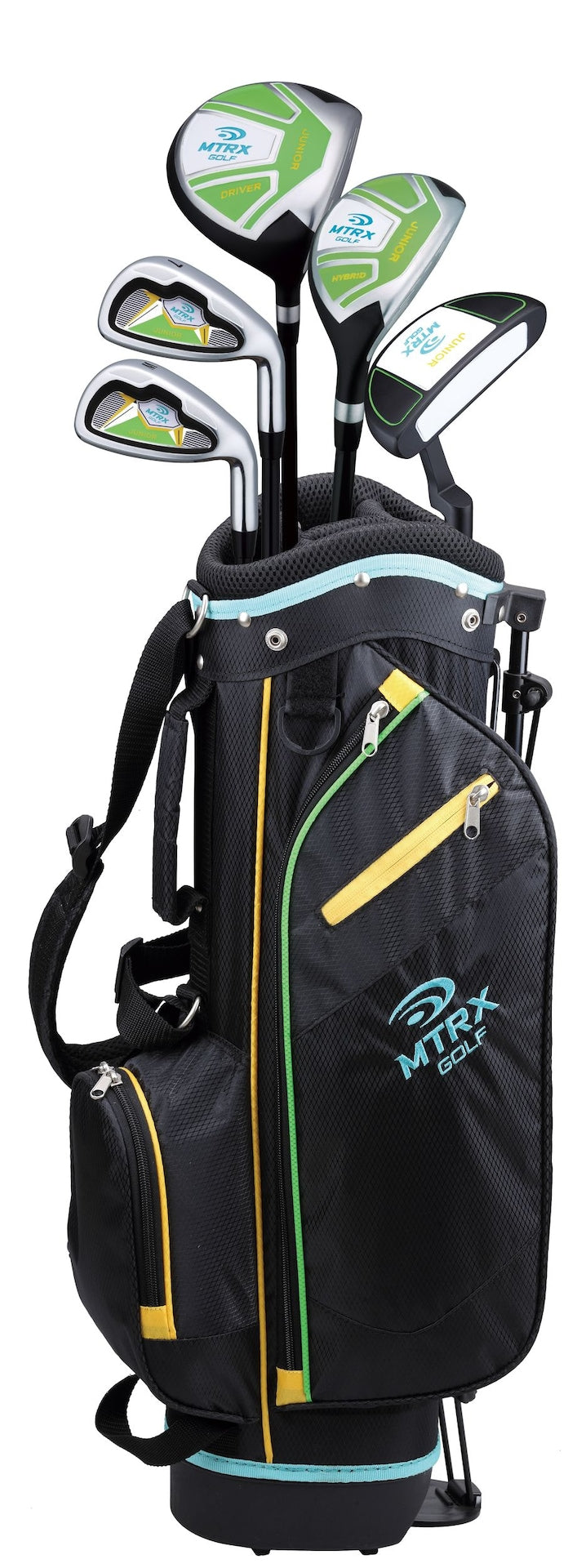 Junior Kids' Golf Club Set with Gold Stand Bag, Ages 5-8 V2491