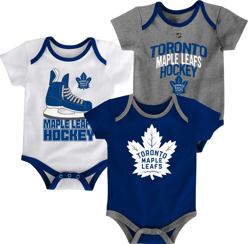 Infant/Baby Bodysuit Onesie, Blue/White/Grey, 3-pk B1088