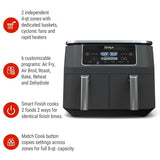 2-Basket Air Fryer with 6 Cooking Functions, 8 Qt