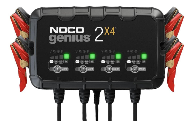 GENIUS2X4 Smart Battery Charger/Maintainer/Desulfator, 4-Bank, 8-Amp, 6V/12V V7487