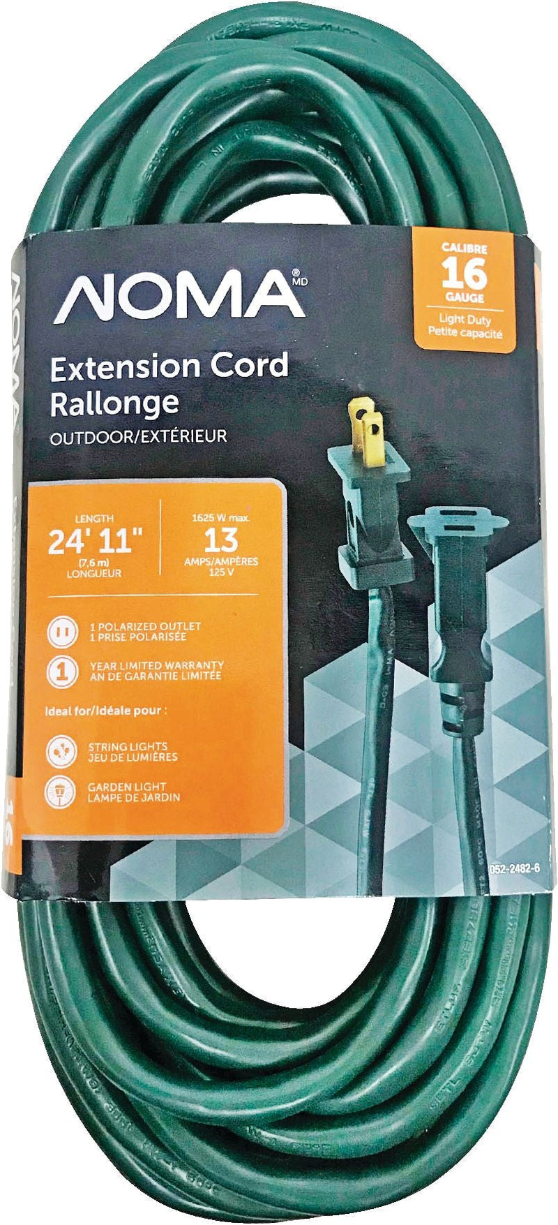 24-ft 11-in 16/2 Outdoor Extension Cord with 1 Outlet, Green Q1634