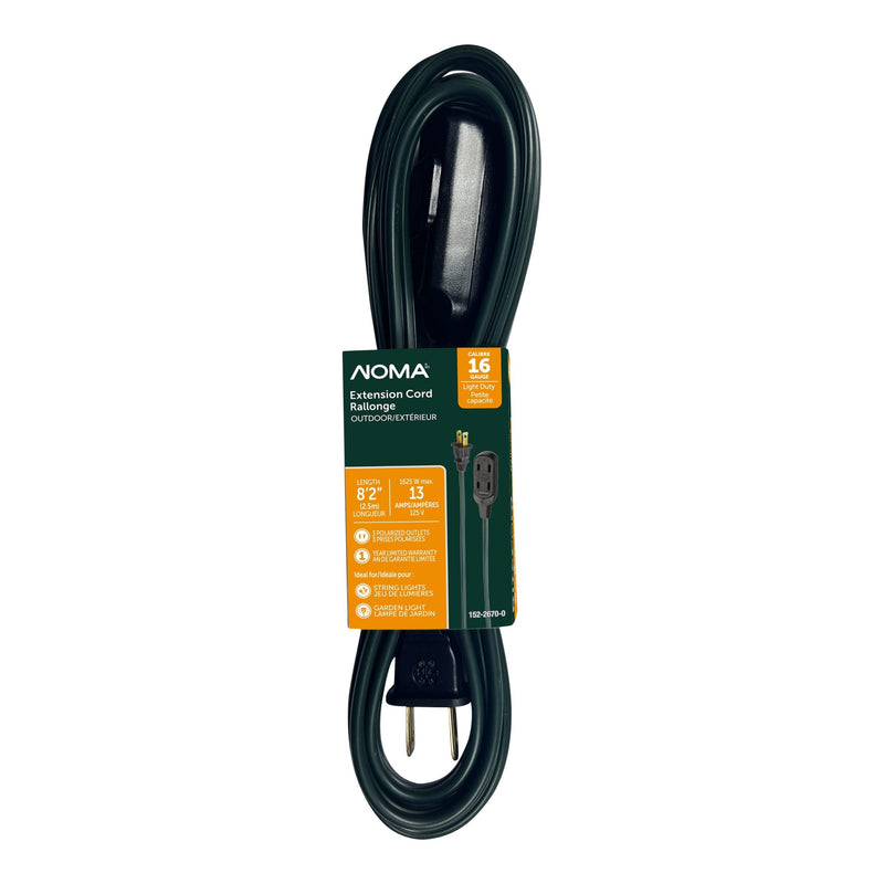 2.5-m 13A 3-Outlet Light-Duty 16-Gauge Green Outdoor Extension Cord B1006