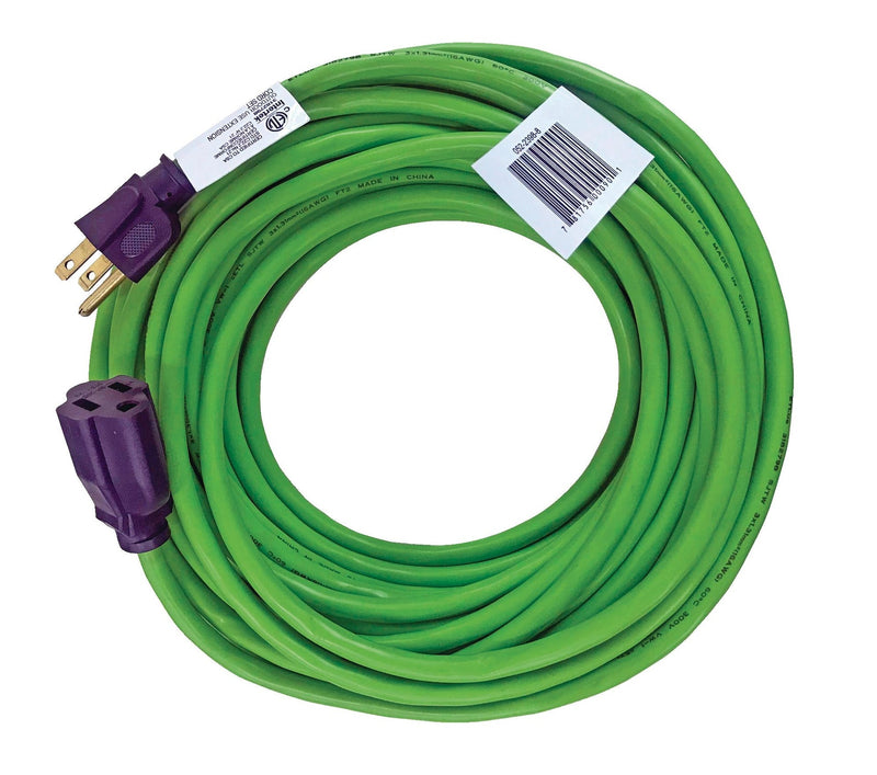 50-ft 3-in 16/3 Outdoor Extension Cord with Grounded Outlet, Lime Green J2986