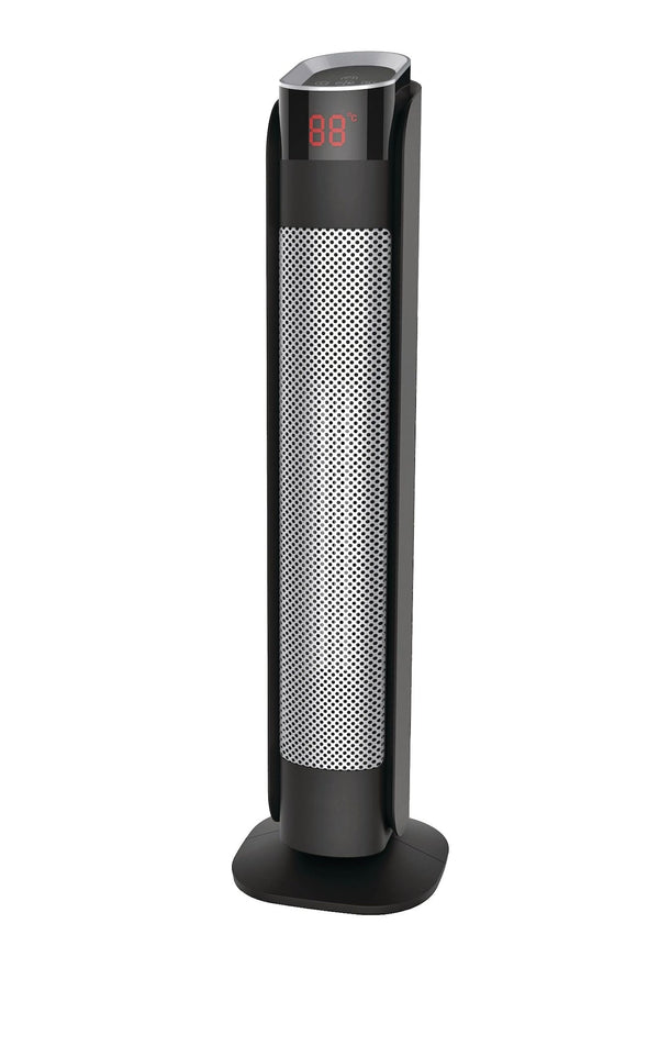 Oscillating Tower Ceramic Heater withRemote Control & Thermostat, 1500W, Black, 24-in X3295