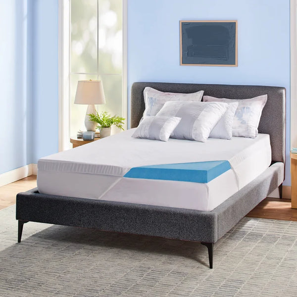 Novaform 3 in. Soothing Cool Plus Gel Memory Foam Mattress Topper N5129