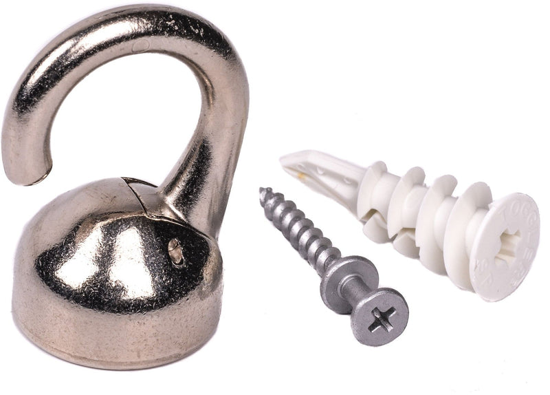 Elephant Ceiling Hook, 360 Swivels, Tool-Free, 100-lb Capacity, Nickel-Finish, 1-pk D8051