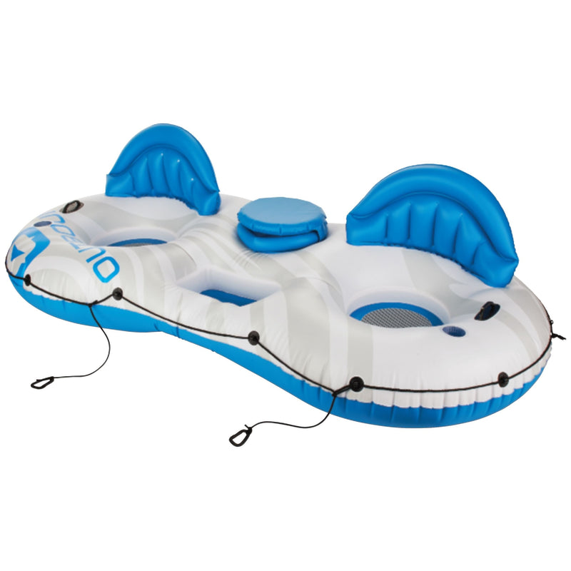 Inflatable Lake Connectable Tube, 2-Person, White/Blue S3159