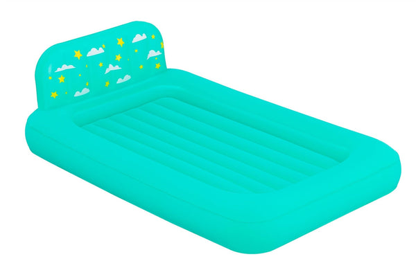 Kids' Single-High Airbed/Air Mattress with Headboard, Blue F2252