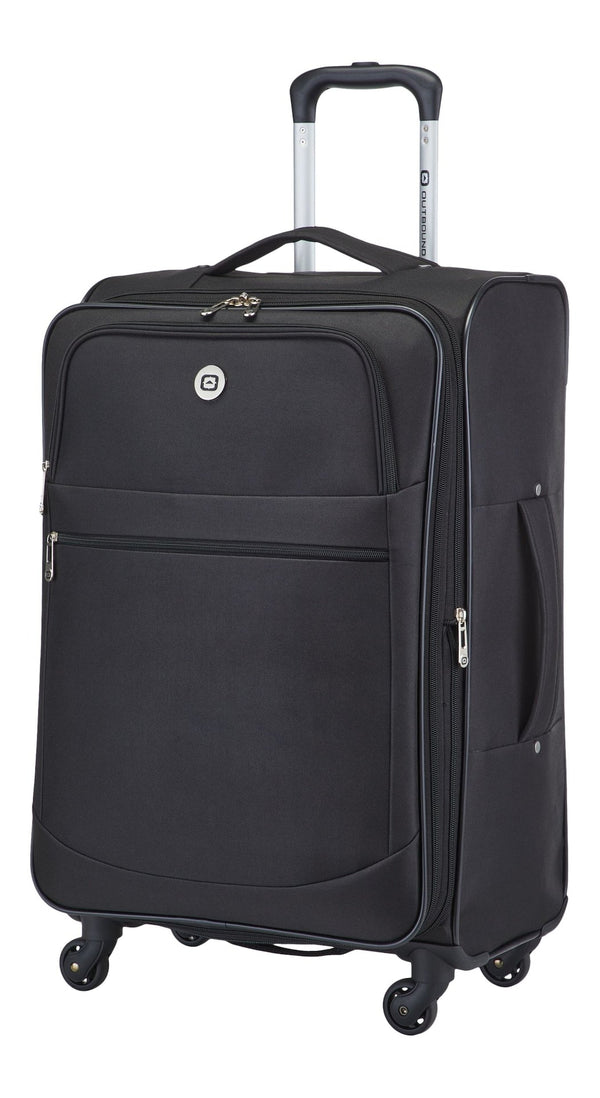 Softside Spinner Wheel Medium Travel Luggage Suitcase, Black, 24-in C1045