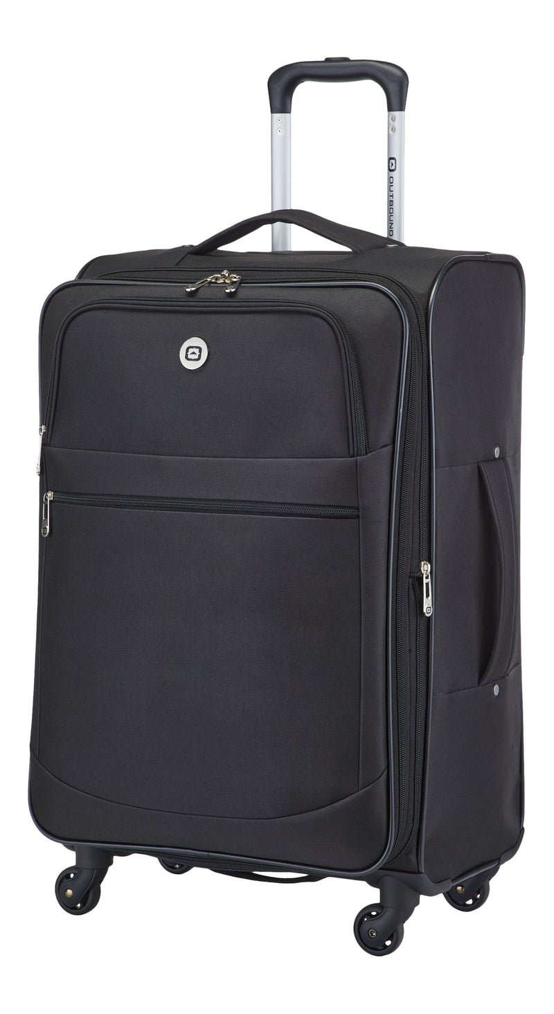 Softside Spinner Wheel Medium Travel Luggage Suitcase, Black, 24-in C1045