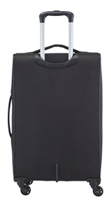 Softside Spinner Wheel Medium Travel Luggage Suitcase, Black, 24-in