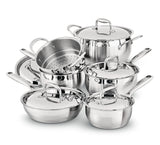 Canadian Classic Stainless Steel Cookware Set, Dishwasher & Oven Safe, 11-pc