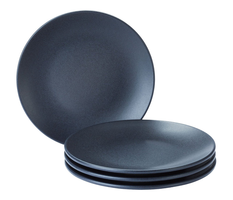 Dorset Stoneware Side Plate Set, Oven Safe, 4-pk, Black Reactive H3344