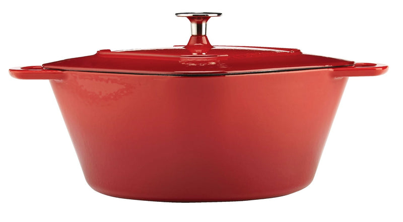Dutch Oven, Durable Cast Iron, Oven Safe, Red, 6.5qt V6291