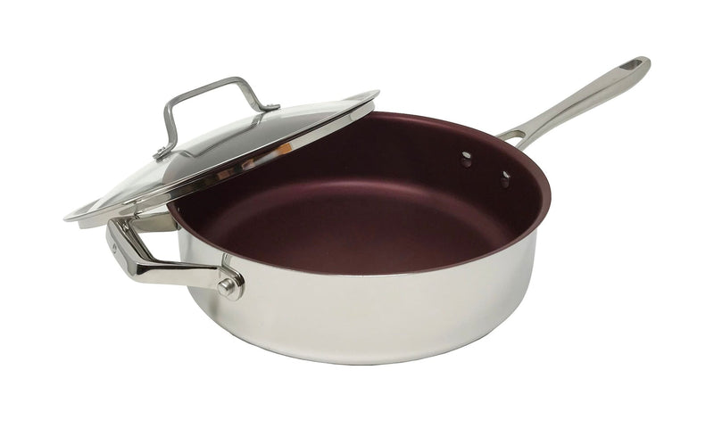 Professional Non-Stick Clad Jumbo Cooker, Burgundy, 5-L O7878